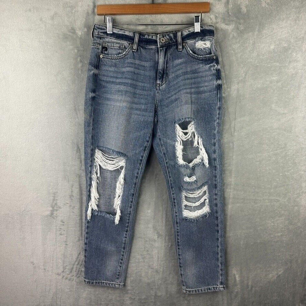 Kancan jeans womens 5/26 blue distressed denim*‎